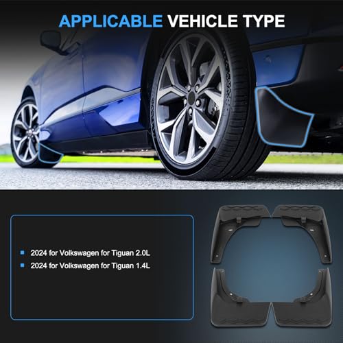 Image of ECCPP 4Pcs Mud Flaps Splash Guards Replacement for 2024 Volkswagen Tiguan 1.4L 2.0L Front & Rear Mud Guards