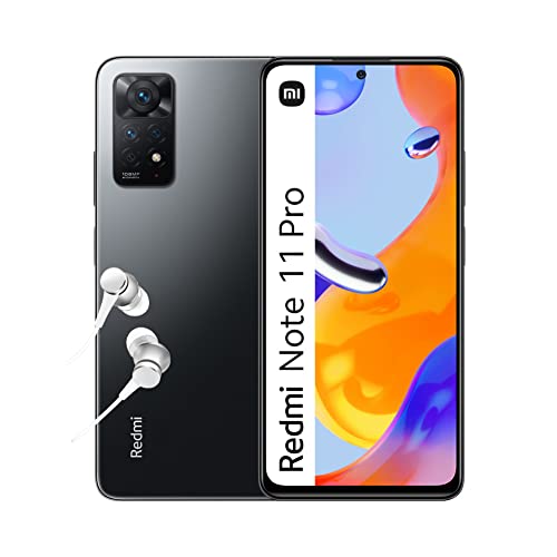 Xiaomi Redmi Note 11 Pro - 6+128GB スマートフォン、6.67インチ 120Hz FHD+ AMOLED スクリーン、108MP+8MP+2MP+2MP AI クアッドカメラ、5000mAh、グラファイトグレー (ES バージョン + 3 年保証)