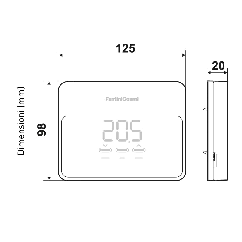 C900R CRONOTERMOSTATO BIANCO WIFI SMART BASE RETTANGOLARE A BATTERIA PARETE FANTINI COSMI