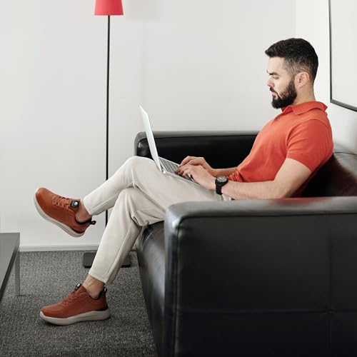 Image of FitVille Wide Shoes for Men Dress Sneakers Casual Oxfords Comfortable Shoes for Men Lightweight Plantar Fasciitis Bunions