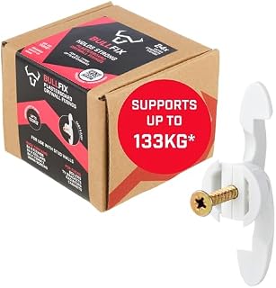 Bullfix Extra Heavy Duty Plasterboard Fixings - 24 Pack, Drywall Anchor, Wall Plug Alternative for Dot & Dab, Plasterboard Wall Plugs, Stud Wall & Hollow Cavity Wall Anchor, DIY Kit with Screws