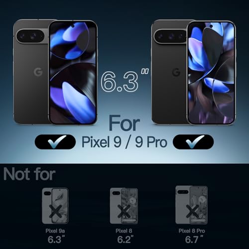 Image of JETech Cover Case for Google Pixel 9 /9 Pro 2024, Non-Yellowing Shockproof Bumper Protective Phone Cover, Anti-Scratch Hard PC Back (Black)