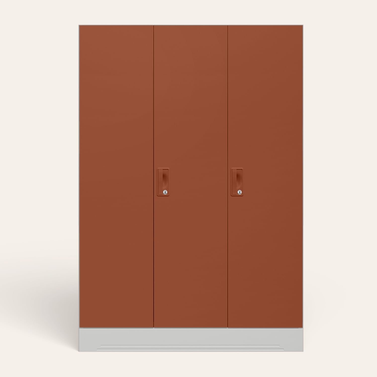 GODREJ INTERIO Slimline 3-Door Steel Almirah (Baked Clay), 1-Year Warranty, 1 Locker