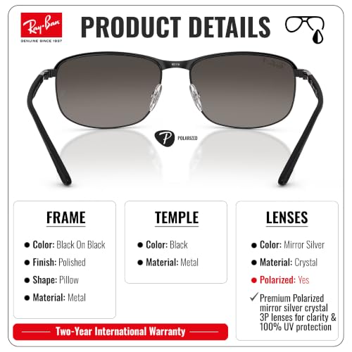 Image of Ray-Ban RB3671CH CHROMANCE POLARIZED Square-Round Shape Sunglasses for Men & Women with Official Eyewear Kit
