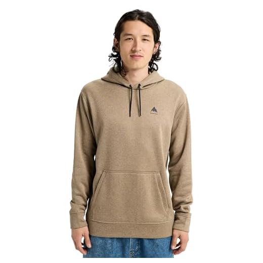 Burton Herren-Kapuzenpullover aus Eichenholz (US, Alpha, L, Regular, Regular, Summit Taupe Heather)