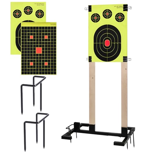 GADFISH Adjustable Shooting Target Stand Base, Heavy Duty Shooting Target Base Set for Outdoor Paper Targets Cardboard - USPSA/IPSC - IDPA Practice - 1 Pack (Wooden Stakes Not Included)