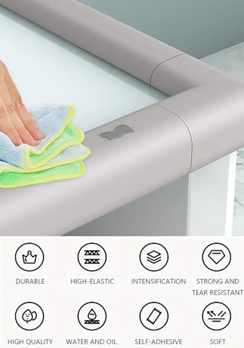 Image of SYGA Baby Safety Strip Furniture Edge Guard Cushion Corner Cover 2 Meter 6.5 feet Tape Infant Bump Protector (Grey)