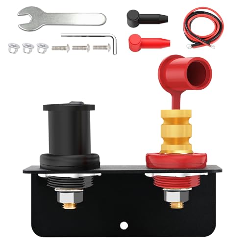 Heart Horse 250A Remote Battery Terminals, Battery Jumper Terminals 3/8" Stud with Heavy Duty Mounting Bracket, Battery Charging Post Kit battery relocation kit for UTV RV Auto Trucks Mowers