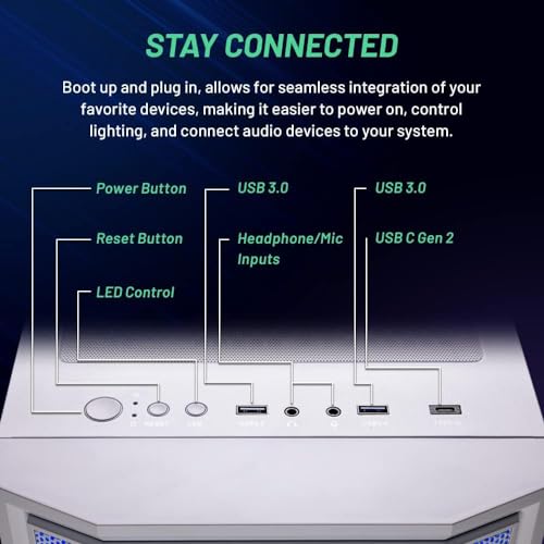 Image of Skytech Gaming Archangel Desktop PC, Ryzen 7 5700 3.7 GHz (4.6GHz), AMD RX 9060XT 8GB, 1TB NVMe SSD, 32GB DDR4 RAM 3200, 650W Gold PSU, Wi-Fi, Win 11