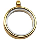 Lurrose Colgante Medallón Redondo de Acero Inoxidable Bisel y Cristal Transparente, Dije para Fotos de Doble Cara, Colgante Abierto para Joyería Diy, Accesorio Artesanal, Obsequio
