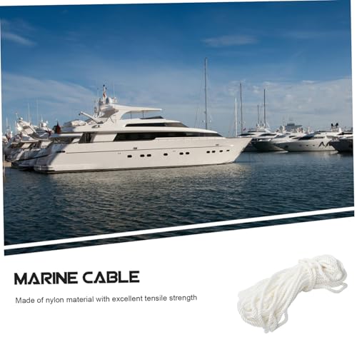 Gogogmee 1Roll White Nylon Rope Heavy Duty Dock Line for Mooring and Anchoring Durable Nylon Yacht Rope for Boat Docking and Use - Thumbnail 5