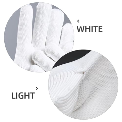 Guantes de obra de nylon blanco con resistencia al desgaste para jardinería 7