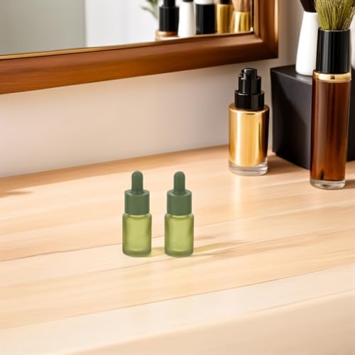 IMIKEYA Frascos Gotero de Vidrio Esmerilado Verde 15 Ml, Juego de 3 Piezas, Botellas Pipeta Hermética para Aceites Esenciales, Sueros y Almacenamiento Seguro en Belleza y Cuidado Personal - imagen 9