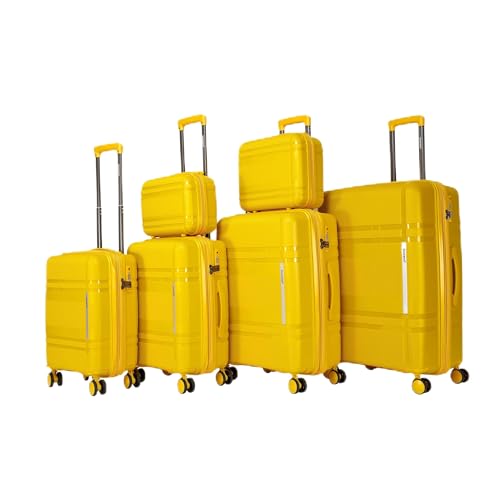6-Piece Expandable Hard Shell Luggage Set with 360° Rotating Wheels - Lightweight Travel Luggage with Password Lock - Unisex Carry-On Suitcase Set
