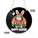 Happy 420 Easter Day Bunny Smoking door sign round for home