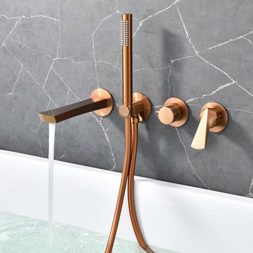Mitigeur de douche dissimulé or rose brossé QTANZIQI chic
