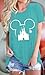 Magical Shirt for Women Funny Castle Graphic Print Happiest Place On Earth T Shirt Summer Basic Short Sleeve Travel Trip Tee Tops(Mint Green M)