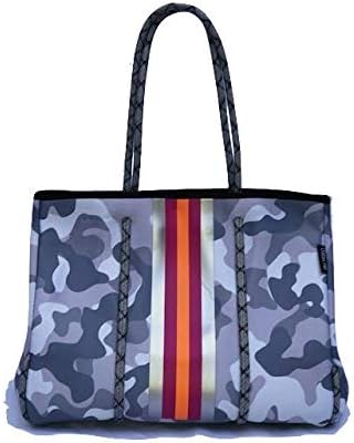 Dallas Hill Designs Large Tote Bag for Women | Neoprene Shoulder Purse | Travel, Beach, Gym Handbag | Extra Pouch