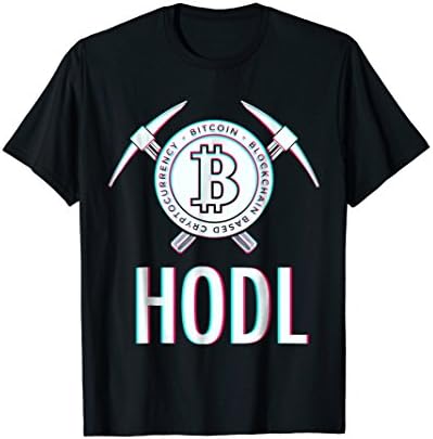 Bitcoin HODL T Shirt - Unique Glitch Crypto Tshirt Design.