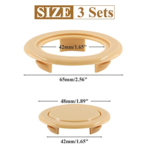 Biaungdo 3 Sets 2 Inch Outdoor Patio Table Umbrella Hole Ring And Cap Set, Standard Size Garden Beach Tablet Thicker Hole Ring Plug And Cap Set(Wood Color) #TOP5