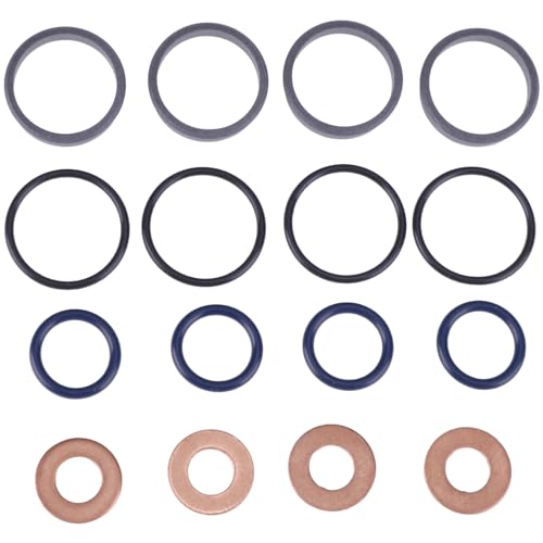 Fuel Injector Seal Kit  0481405110 1J770-53260 Compatible for Kubota M6060HD M7060HD M7060HFC KX057-4 KX080-4 U55-4 SVL75-2 SVL75-3 SSV65PC - YQABLE 1J770-53490 1J864-53620