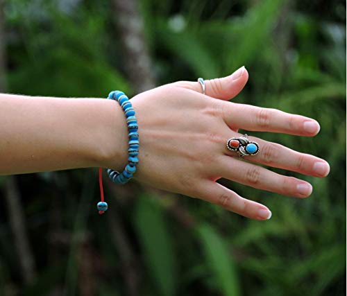 Hands Of Tibet Tibetan Prayer Mala Embedded Medicine Bracelet Yoga Healing Beads Adjustable Wrist Mala for Meditation Many Color Choices (Sky Blue)4