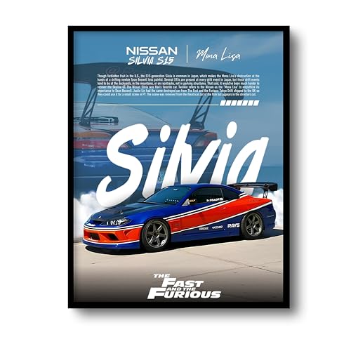 Image of Posternet NISSAN Silvia S15 Wall Poster Frames | 12x18 inch | Fast and Furious Themed JDM Cars | Hanging Wall Artwork Frames for Living Room, Bedroom, Office and Etc