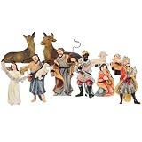 VALICLUD Jesus Krippe Satz aus Harz Kompakte Religiöse Dekoration mit Jesus und Tierfiguren Handliche Kirchendeko für Zuhause und Büro