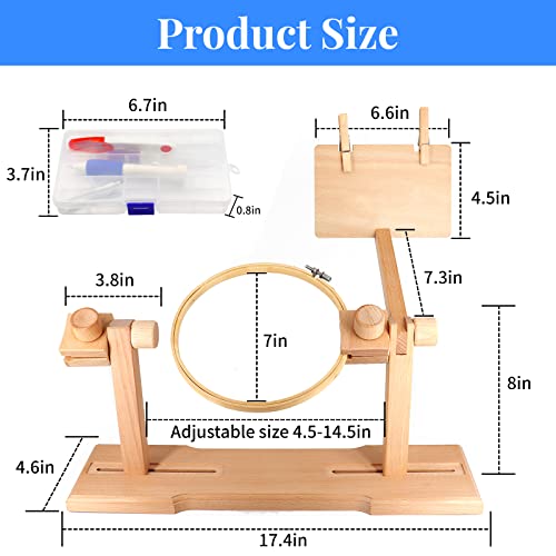 Solidgnik Embroidery Stand,Adjustable Embroidery Hoop Holder With Embroidery Kit And 3Pcs Embroidery Hoops #TOP5