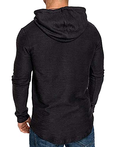 Image of Lexiart Mens Cotton Hoodies Pullover Sport Muscle Workout Shirts