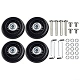 Kit de reparación de equipaje, 4 ruedas de repuesto con ejes y arandelas para una funcionalidad suave (60 x 24 mm)