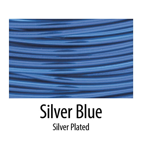 Artistic Wire 24 Gauge / .51 Mm Plated Tarnish Resistant Colored Copper Craft Wire, 15 Yd / 13.7 M, Silver Blue #TOP1