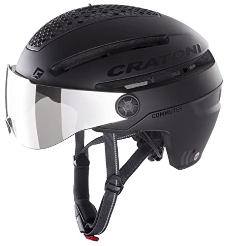 Casque de vélo Commuter Pedelec Cratoni noir avec visière de protection