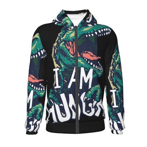 Hungry Tyrannosaurus Kids Pullover Hoodies Boys Zip Up Sweatshirts Girls Athletic Clothes with Pocket2
