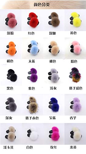 Lvcomeff Girls Real Fox Fur Sandals Slides Fluffy Fuzzy For Kid Child thumb #4