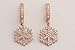 Snowflake Design! Turkish Handmade Jewelry Round Cut White Topaz 925 Sterling Silver Rose Gold Set Earrings, Pendant and Ring Size Options