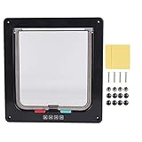  Puerta abatible para Perros Duradera, Puerta de acrílico Mediana para Mascotas, Impermeable con Cerradura para Puerta y Ventana(Black)