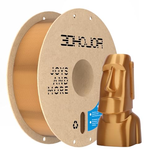 Image of 3DHoJor Silk PLA Filament 1.75mm, PLA Filament 1.75mm Silk Shiny 3D Printer Filament, 1kg Cardboard Spool (2.2lbs), Dimensional Accuracy + /- 0.03 mm, Fit Most FDM Printer(Red Copper)