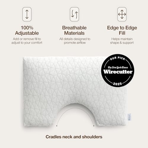 Image of Coop Home Goods Original Cut-Out Adjustable Pillow, King Size Bed Pillows for Neck & Head Support, Memory Foam Pillows - Medium Firm for Side Sleeper, CertiPUR-US /GREENGUARD Gold