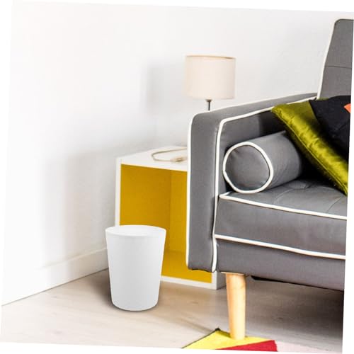 Caneca de basura blanca rectangular de plástico PRETYZOOM miniatura 3