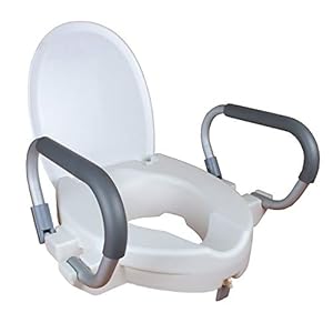 Mobiclinic, Toiletverhoger, Met deksel en opklapbare armleuningen, 10cm hoog en 40cm breed, Wit, Alcalá