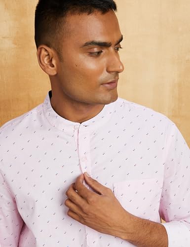 Image of Amazon Brand - Symbol Men's Cotton Printed Short Kurta (Regular Fit)