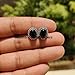 Natural Black Onyx Gemstone Stud Post Earrings 925 Sterling Silver Gemstone Earring Hypoallergenic Nickel Free Tarnish Resistant Handmade Jewelry Gift for Women Men Girls