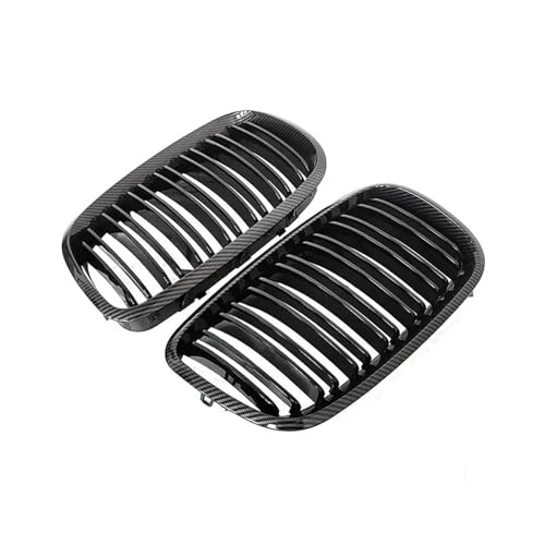 Calandre en Fibre de Carbone Haut de Gamme Double Ligne pour BMW X5 X6 E70 E71