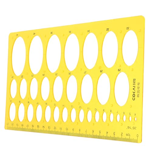 Abaodam オレンジ色の透明プラスチック製エリプス定規 建築用幾何学図面テンプレート 小学校向け製図ツール 画用 ネット技術対応 測定用セ