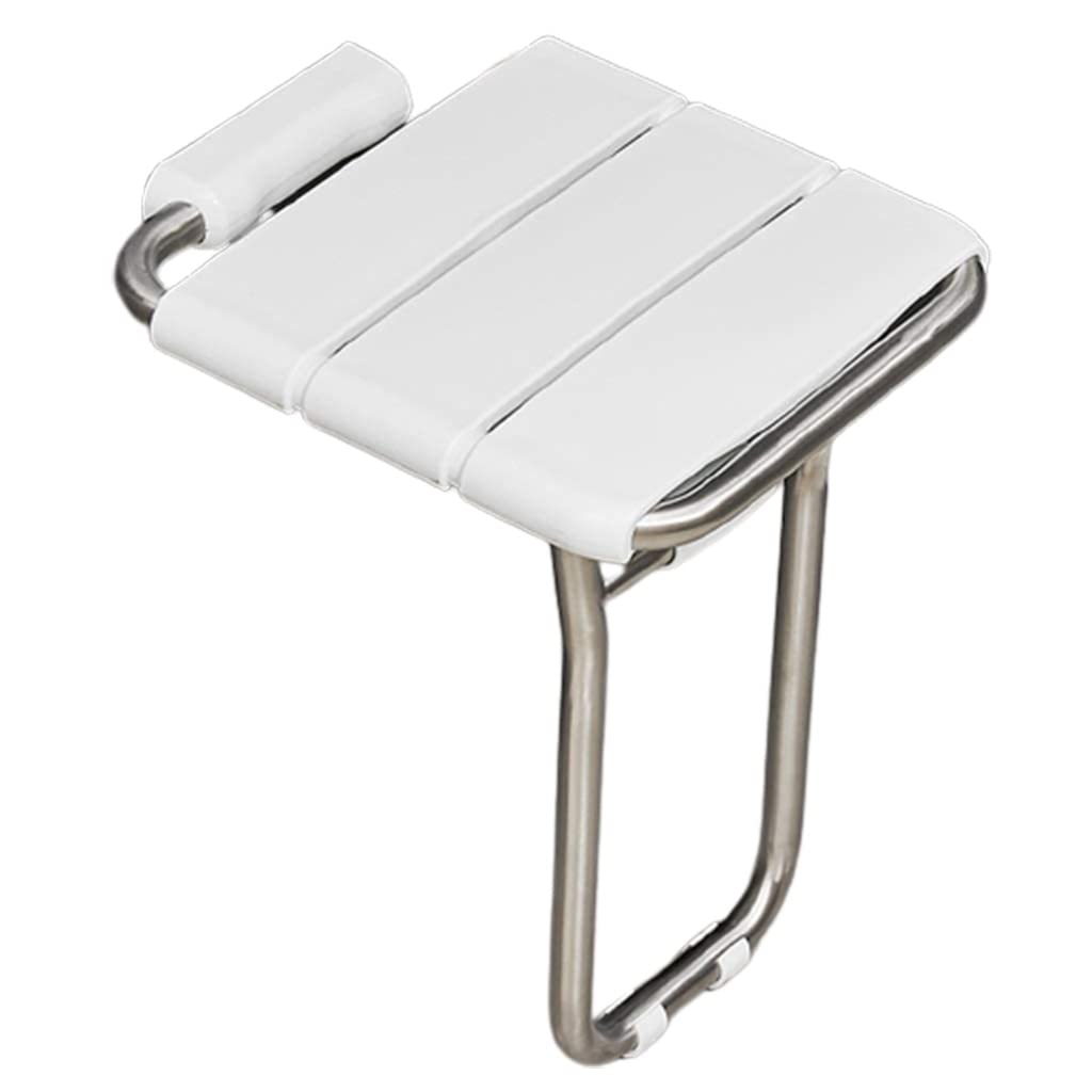 Taburetes de ducha de pared plegables antideslizantes Silla montada en la pared Asiento de ducha de baño plegable Banco de baño Cambio de zapatos Taburete for ancianos discapacitados, patas de acero i