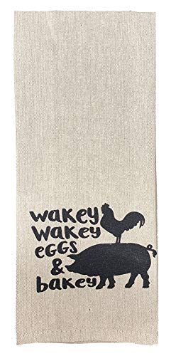 Fillurbasket Farmhouse Kitchen Towels Set Farm Towels Pig Rooster Chicken Cow Towels Tan Black Dish Towels Set Of 5 Cotton 16"X28" #TOP6