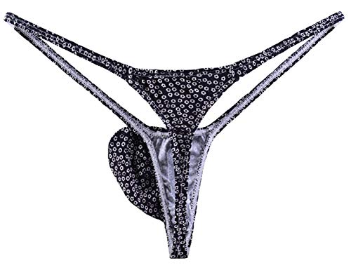 Wosese Men's Bulge Pouch G-Strings Thongs T-Back Wss70 (S/M Fit Waist 27''-33' #TOP1