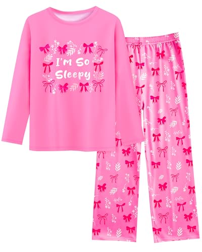 Sylfairy Girls Pajamas Pjs Set Kids Long Sleeve and Pants Jammies Casual Girls Sleepwear Lounge