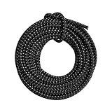 DLLM ストレッチコード ゴム 反射 ショックコード 超強力 軽量 耐久 バンジーコード アウトドア ゴムロープ 弾力線 ゴム紐 張り綱 テント 多目的ロープ 幅 4mm 5m ブラック